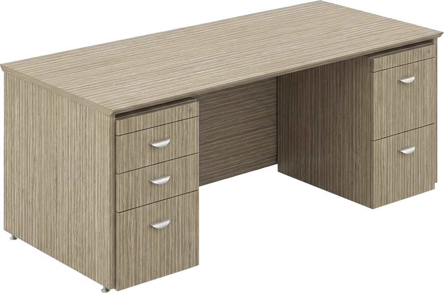  Escritorio recto faldón a piso (opción con pedestal)