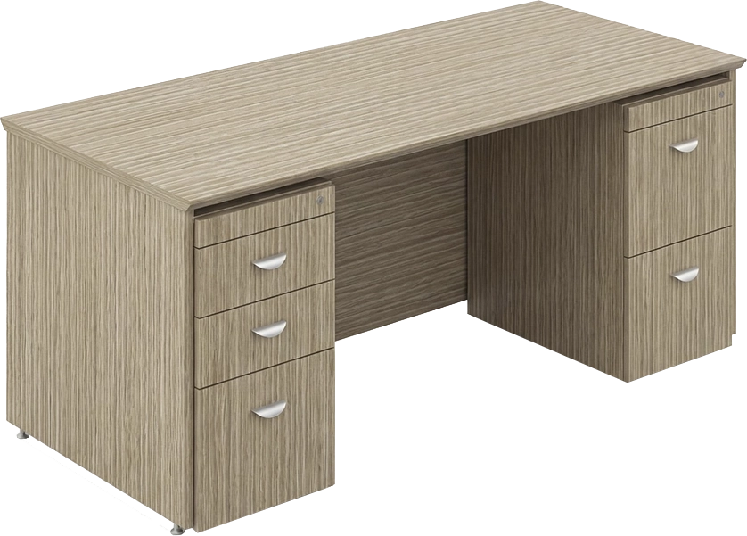  Escritorio recto faldón a piso (opción con pedestal)