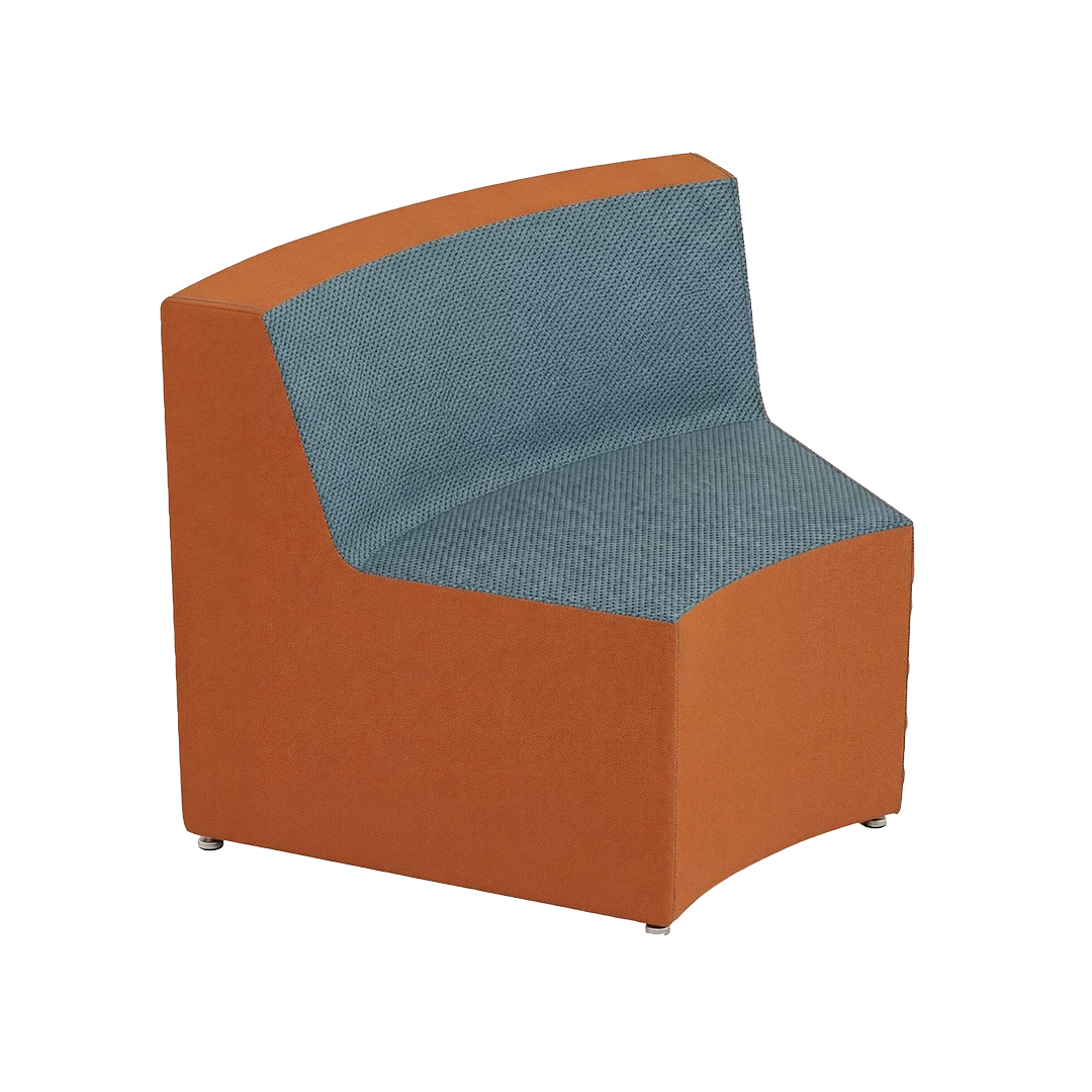 Silla curva con respaldo bajo