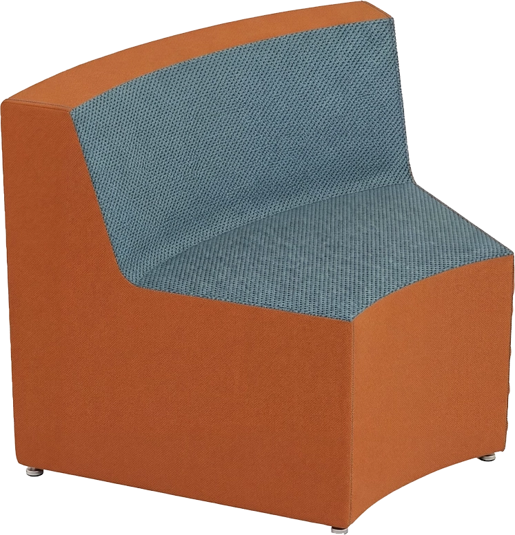 Silla curva con respaldo bajo