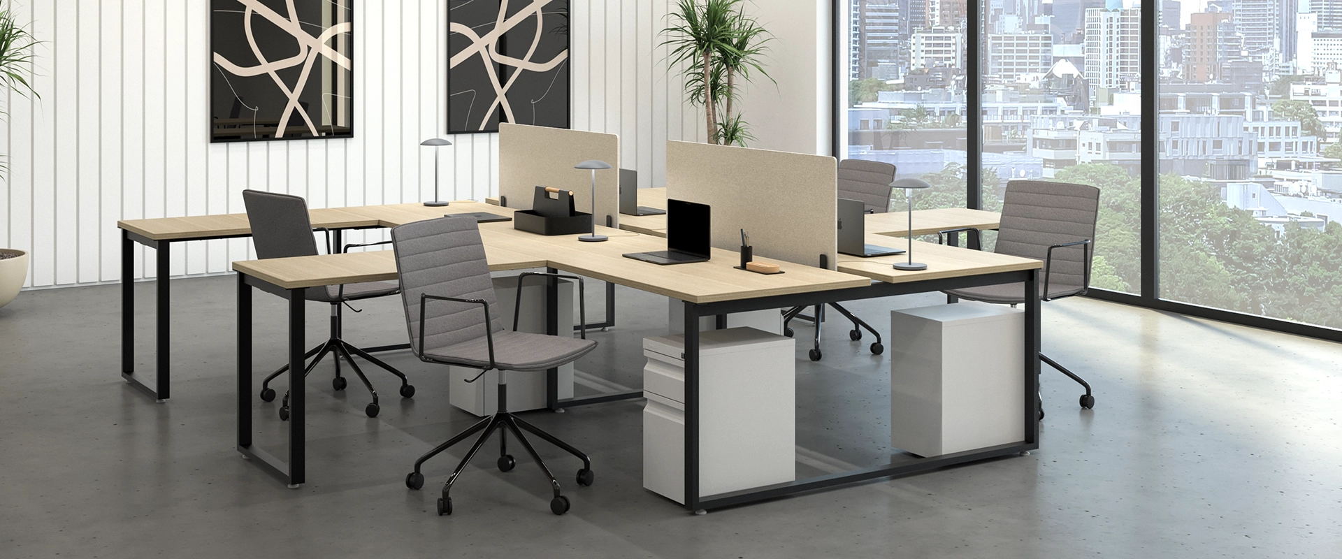 Eneas Task chair 5-point star base with casters Blue/Aluminum