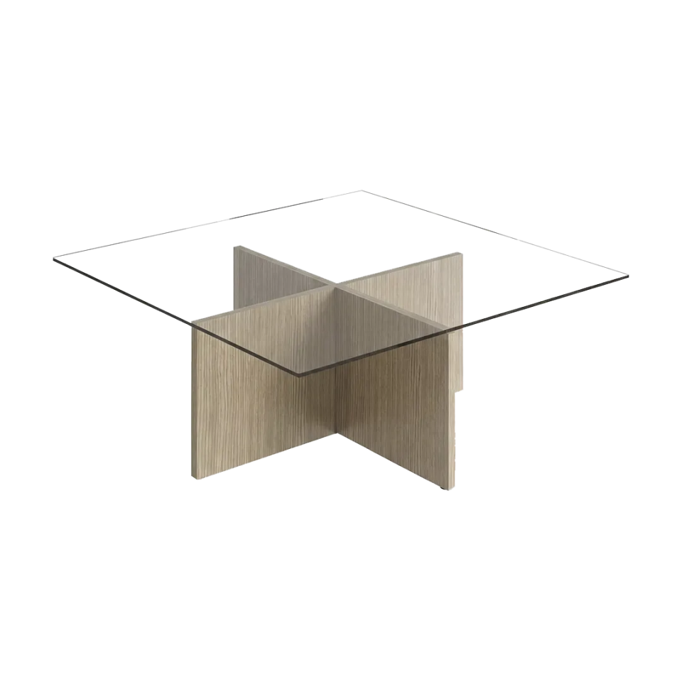 Coffee table with glass