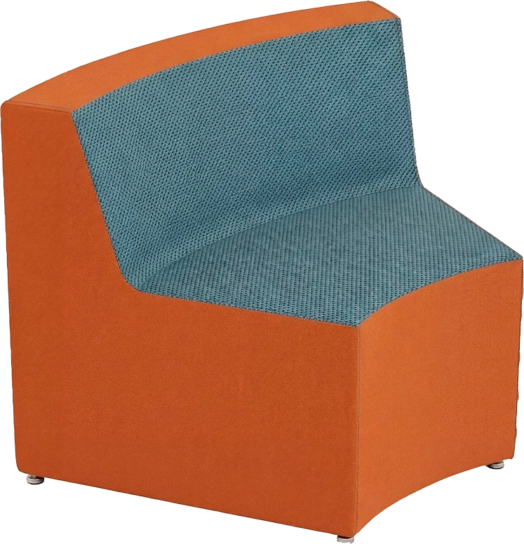 Silla curva con respaldo bajo