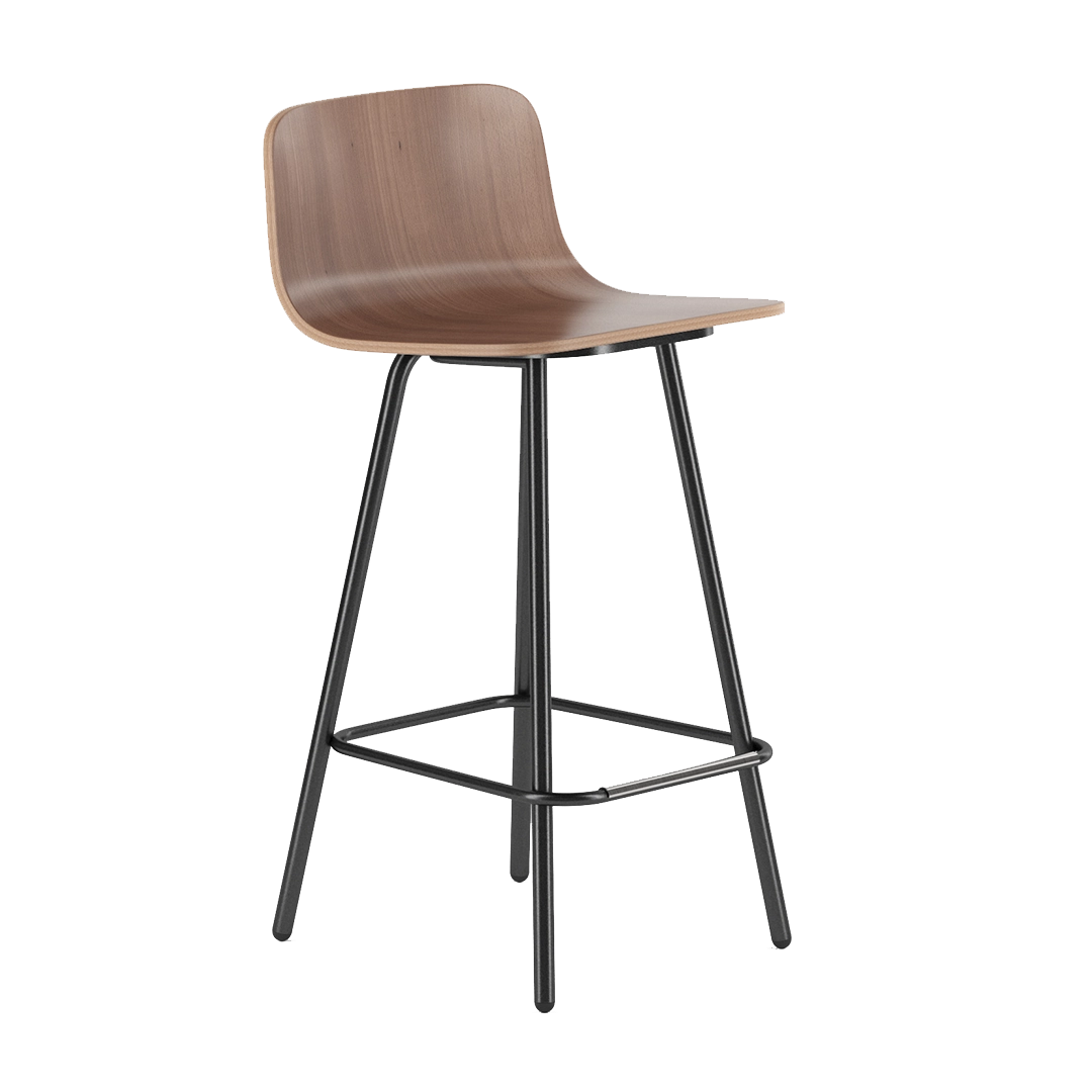 Banco Alto Base 4 Patas Harper Carcasa Madera