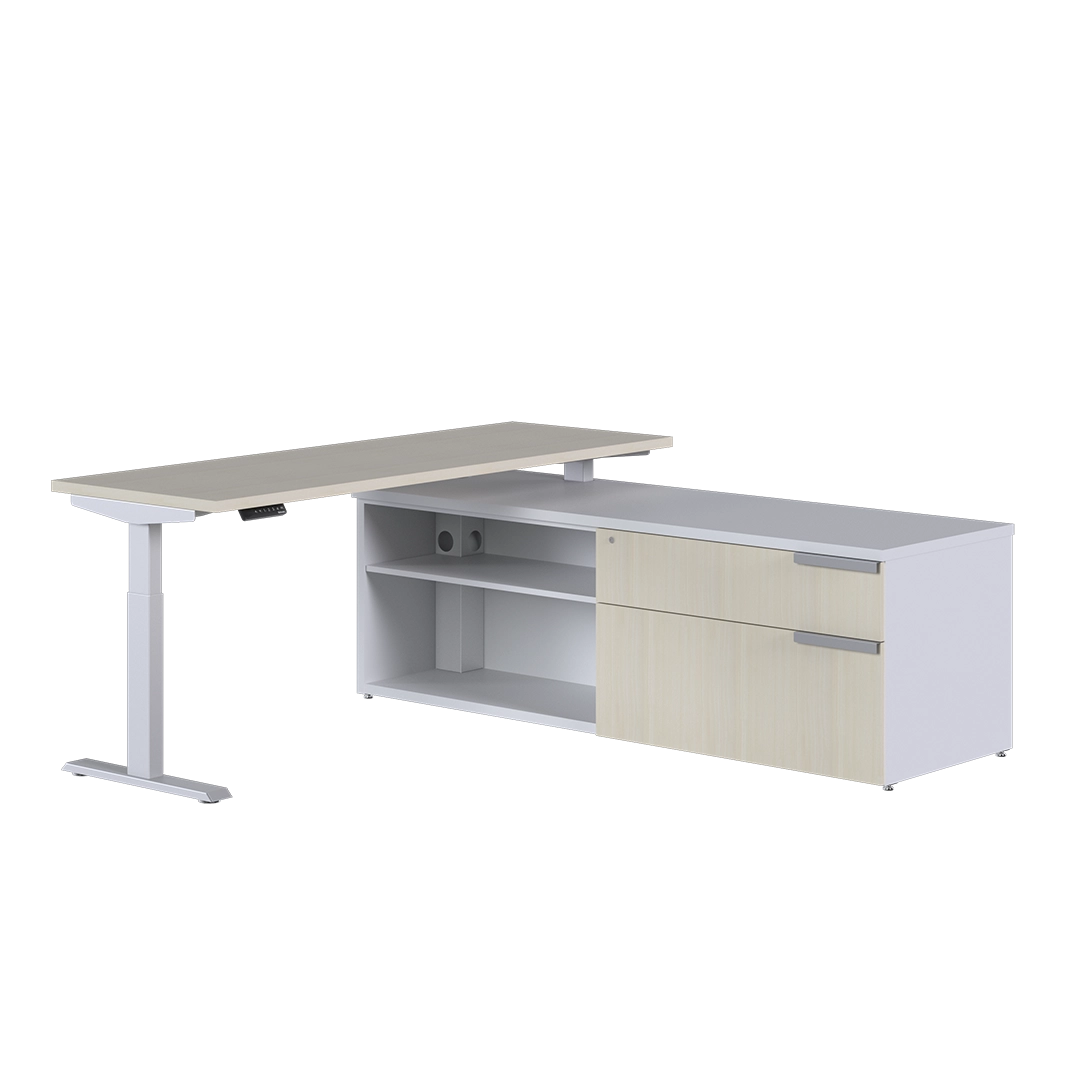 Credenza with Ascend height adjustable desk